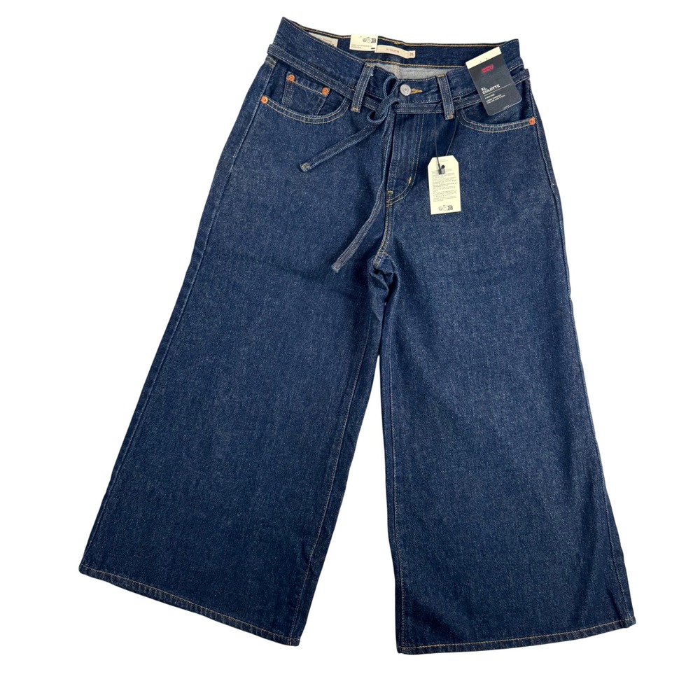 Levi's XL Culotte Mid Rise Loose Wide Leg Jeans Dark Wash 90s Y2K Size 26